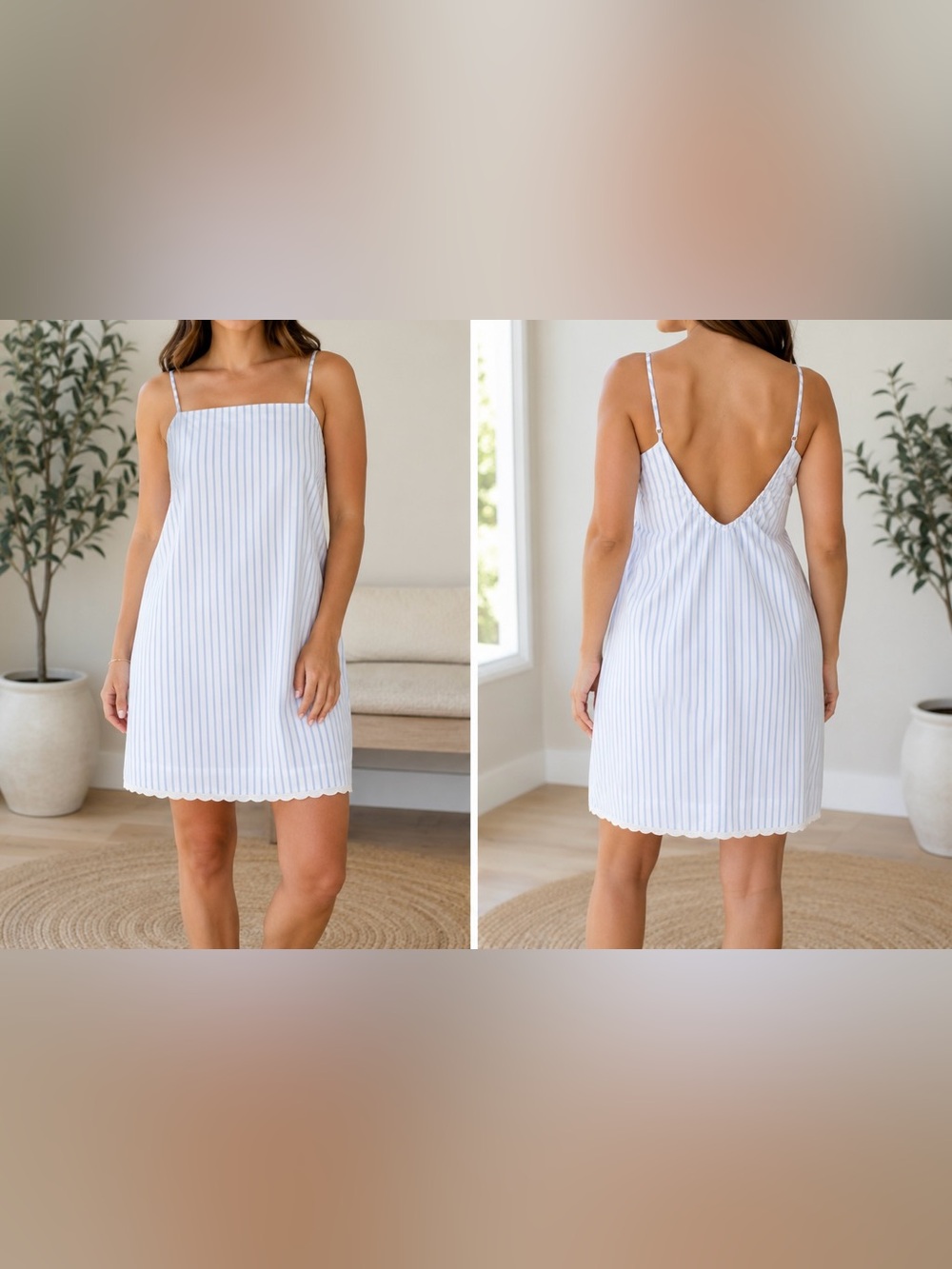 Auden Blue & White Striped Sleep Dress | Size Medium | NWOT